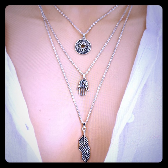 Unbranded Jewelry - Three Tier Silver Necklace.